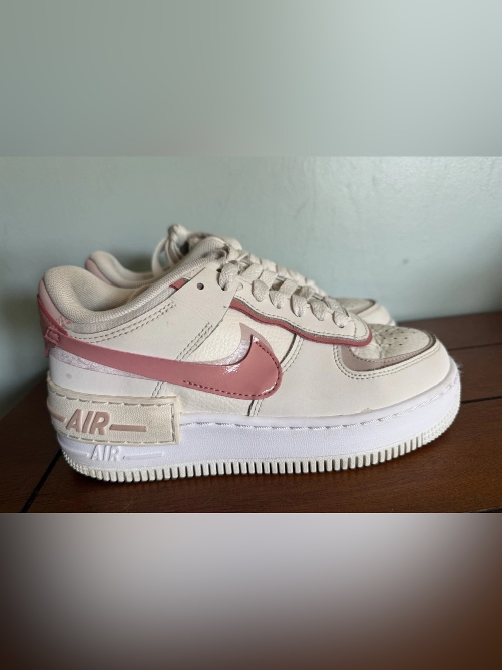 Nike Air Force 1 AF1 Shadow Red Stardust Pink White Girls Sneakers Size 5